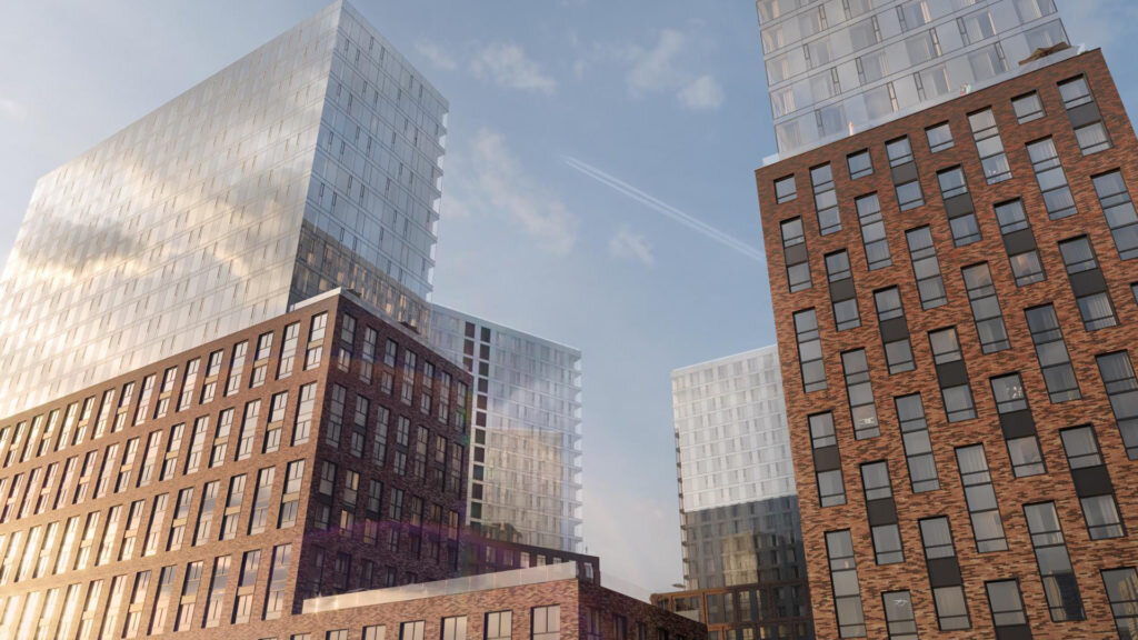 Фактурные фасады башен 