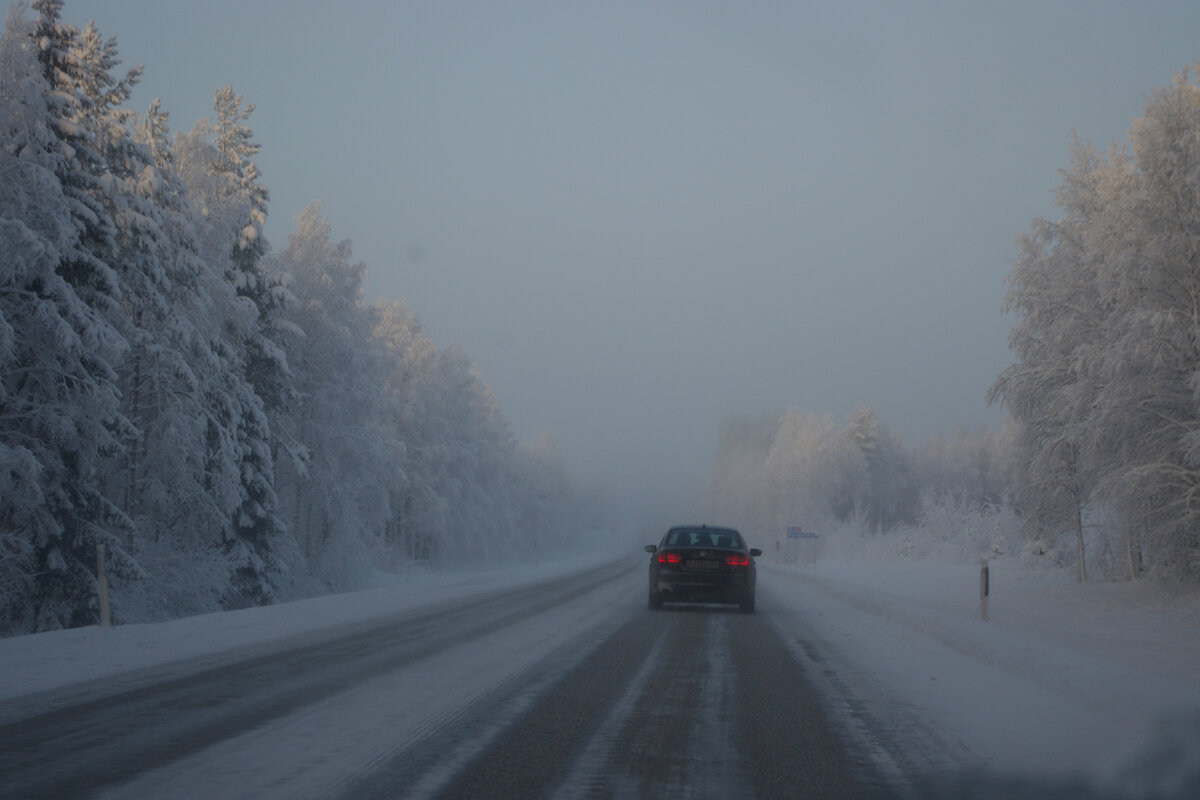 Дорога по трассе ещё в сторону Рованиеми