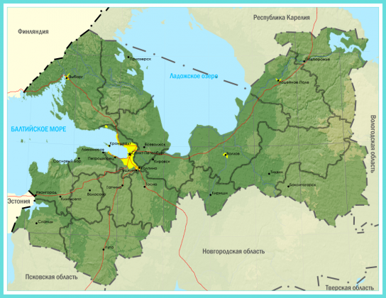    Карта Ленинградской области