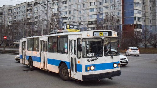 Троллейбус ЗиУ-682В-012-4078. Вечерние покатушки по Барнаулу.