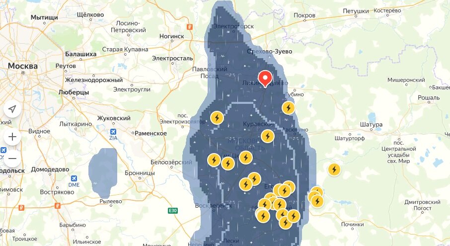 Карта осадков балашиха сегодня в реальном времени