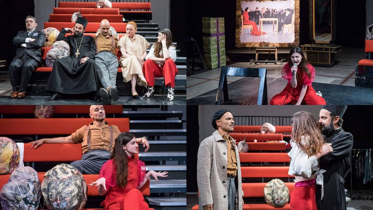 Фотографии со спектакля о Сребренице. Фото: инстаграм CZKD Beograd