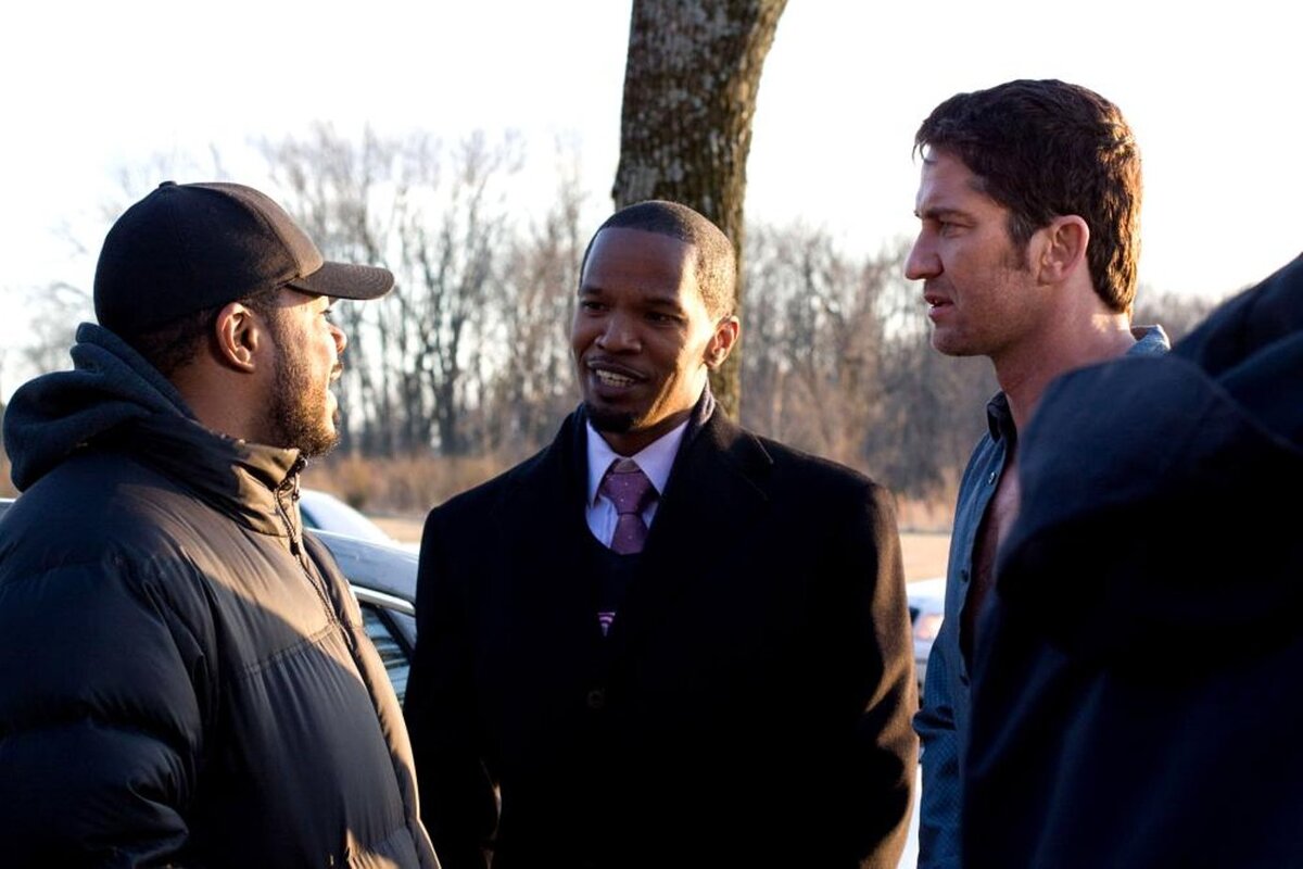 Кадры со съемок фильма "Законопослушный гражданин"