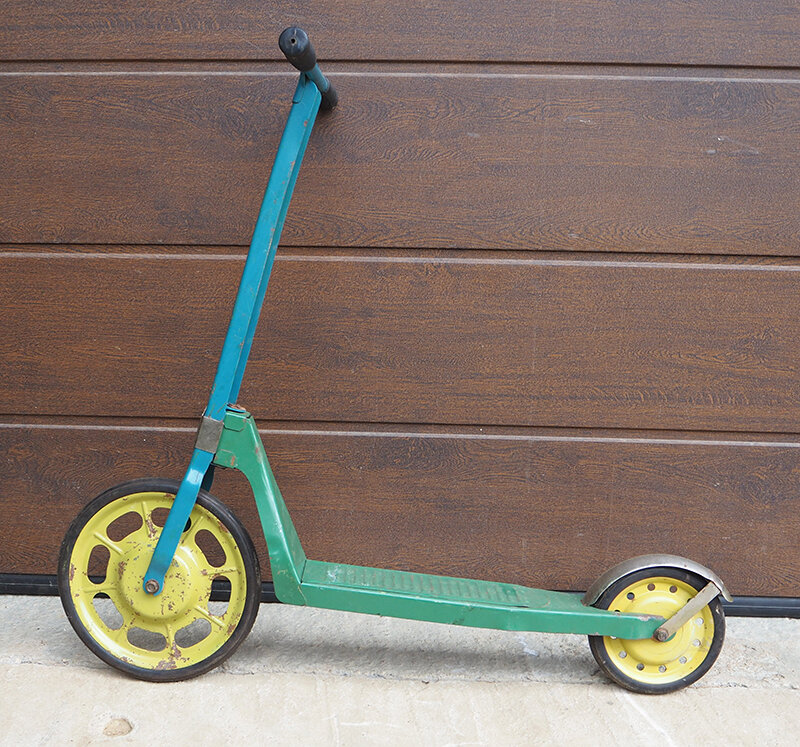 Детский самокат "Запорожсталь" 1970-х годов из коллекции Веломузея Андрея Мятиева.