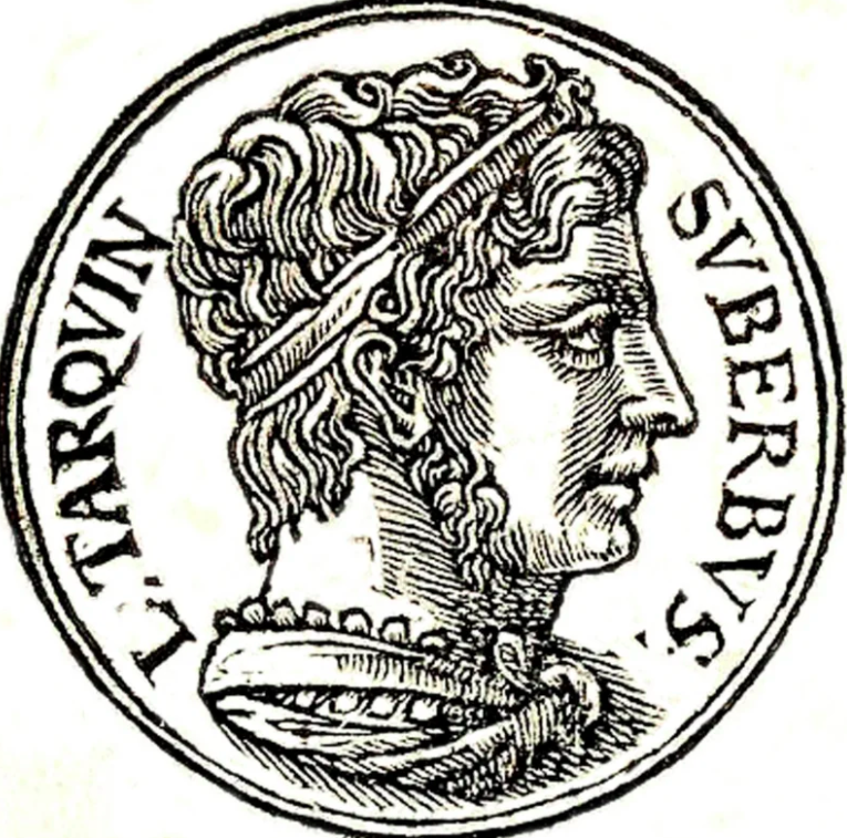 Луций Тарквиний Гордый, согласно римскому преданию, последний, седьмой царь Древнего Рима. Годы правления: 534 - 509 г. до н. э. Известен своей тиранией и был изгнан из Рима