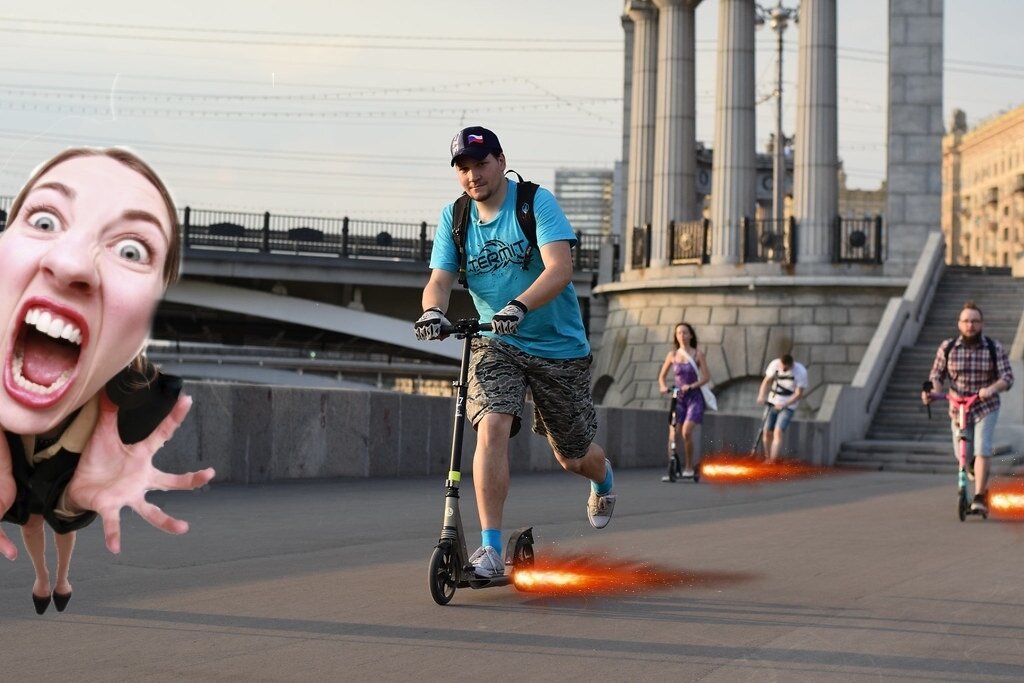 Самокаты и пешеходы