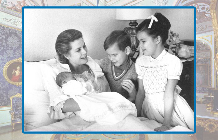 Грейс Келли с детьми.