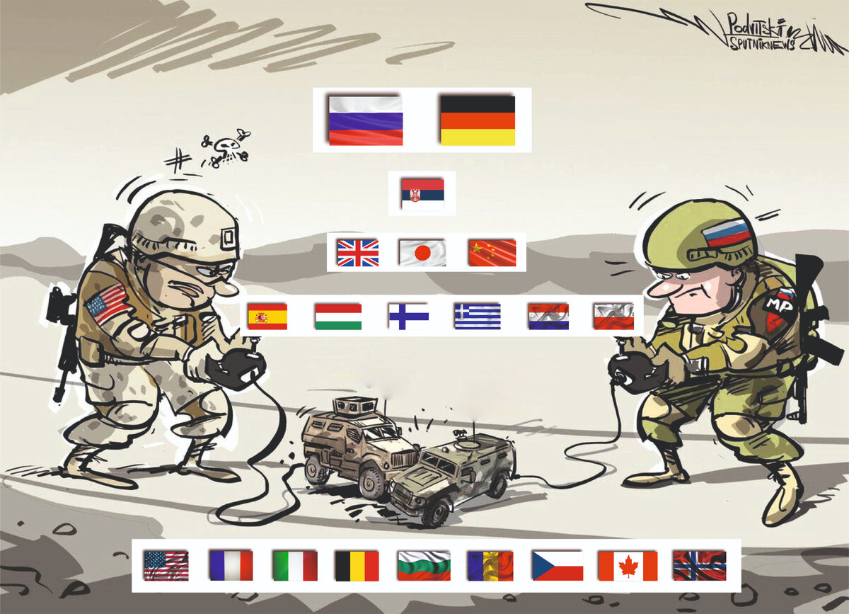 Карикатура из открытых источников, плюс флаги стран по силе духа!