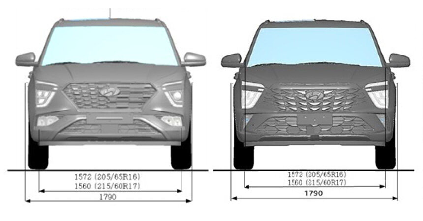 Обычная Hyundai Creta (слева) и её спортверсия N Line