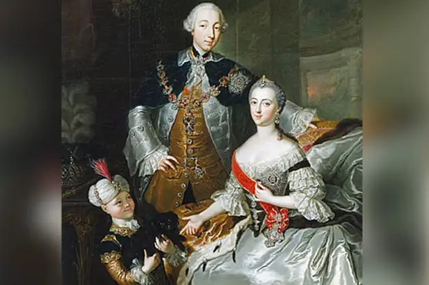 Петр III и Екатерина II с ребёнком
