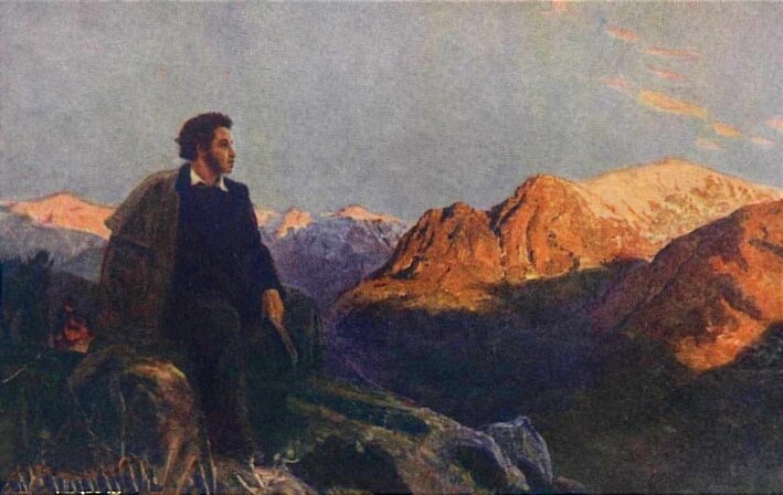 "А.С.Пушкин на Северном Кавказе", П. Зарон, Н. Кочетов, взято с сайта olrs-glagol.ru, обработка автора