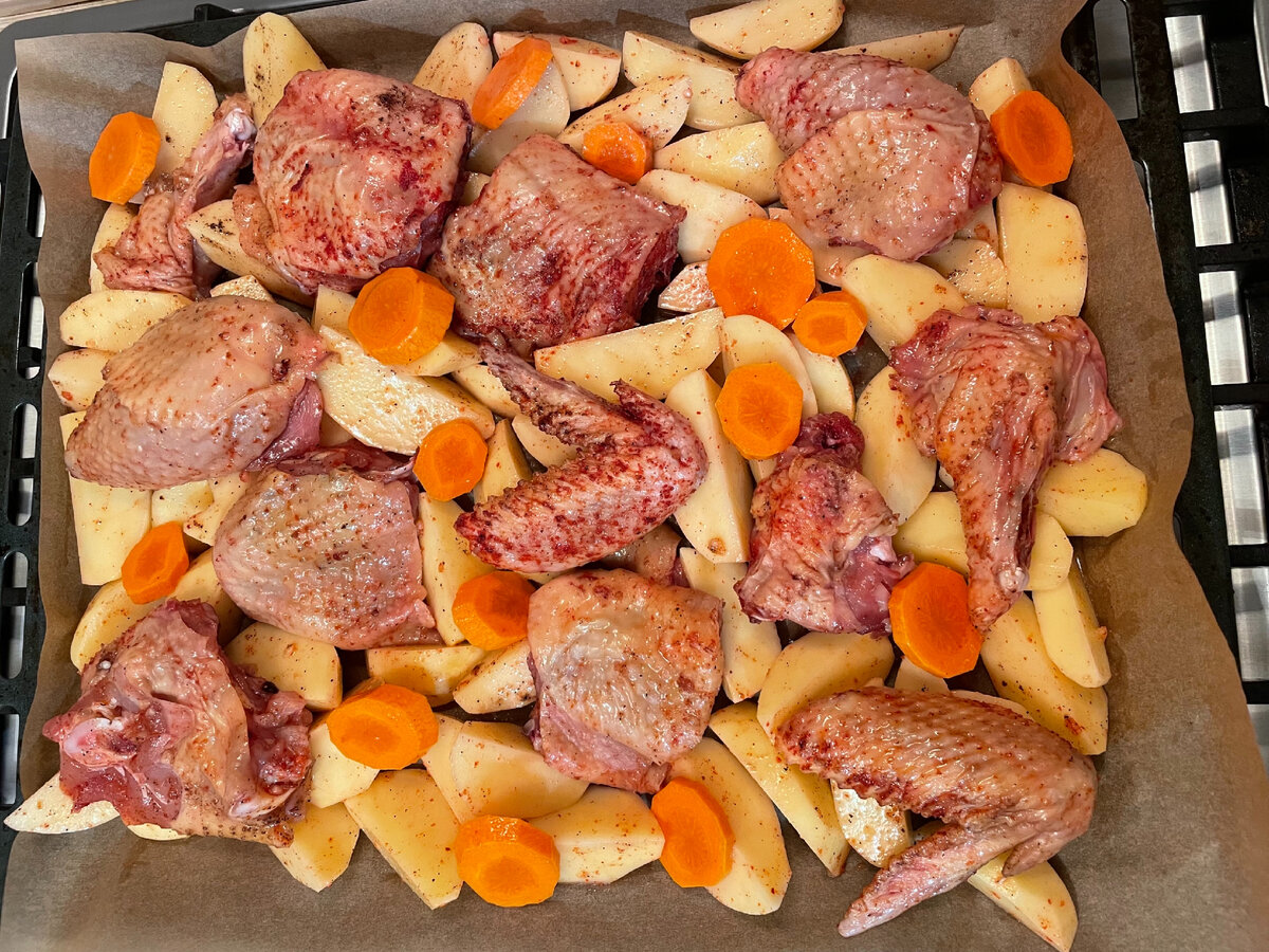 Рецепт вкусной курицы в духовке кусочками с картошкой пошагово с фото