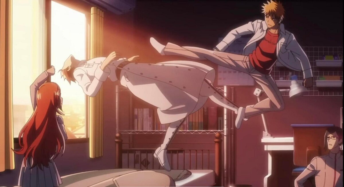 Ичиго решил показать, что он неплохо играл в Mortal Kombat:)