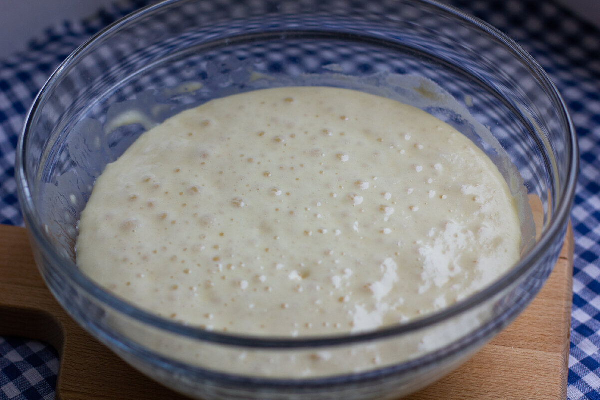 Опара спустя 45 минут