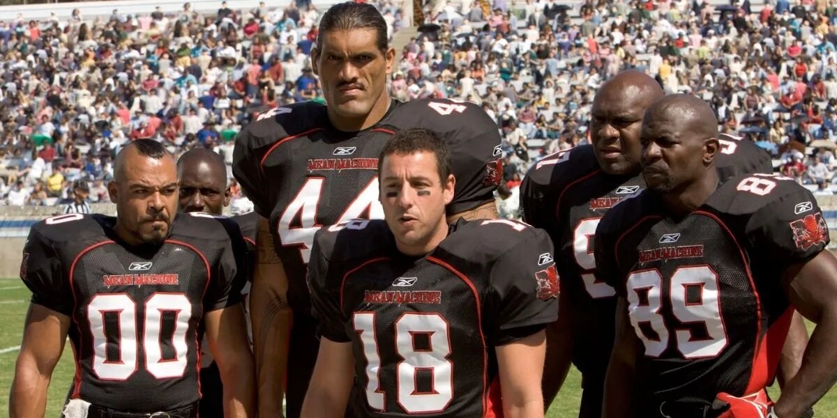 Режиссер: Питер Сигал | Продолжительность: 113 минут | Жанр: Спортивная комедия 
В ролях: Адам Сэндлер, Крис Рок, Джеймс Кромвель, Нелли, Берт Рейнольдс

О чем это:

Проводя время, профессиональный квотербек убеждает другого осужденного и бывшего тренера подготовить группу заключенных к игре против охранников.