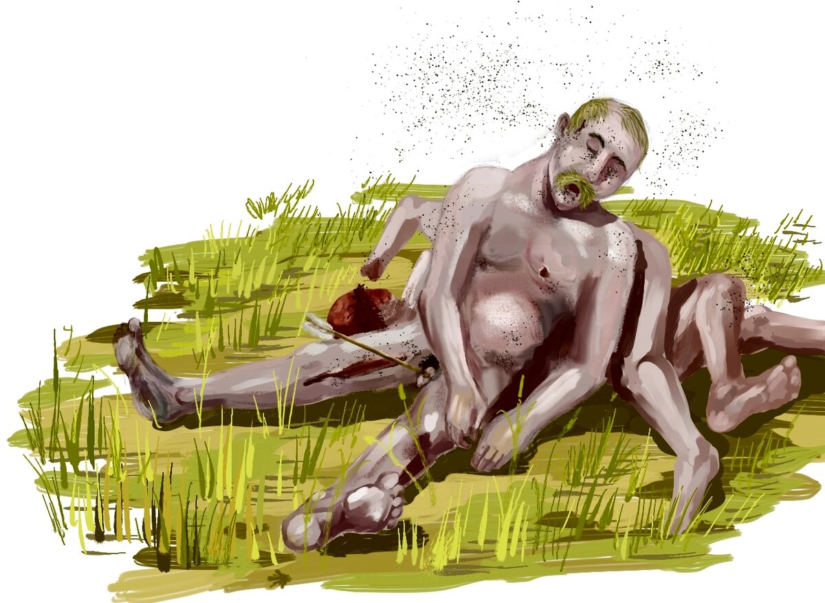 27 июня 1876 года,  труп генерала Кастера. Автор Ф.Д.З.