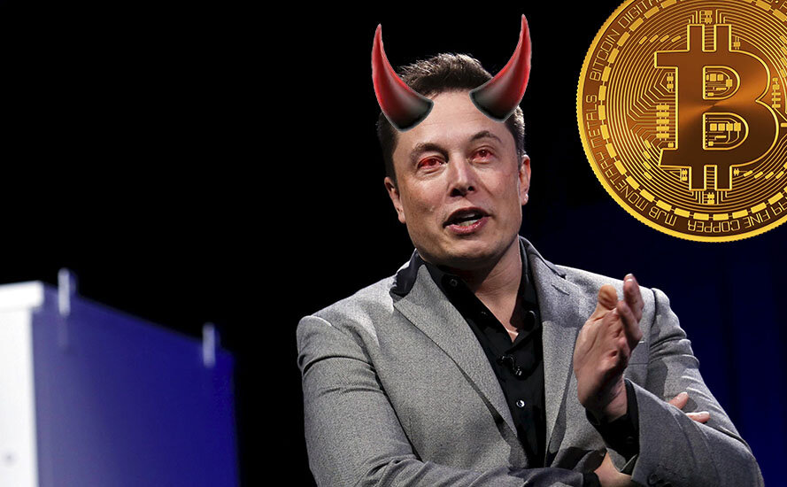 Как Илон Маск обрушил биткоин в 2 раза и навёл панику в криптосообществе