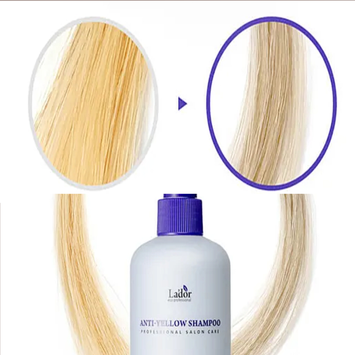 Результаты из интернета "до" и "после", но оттенки могут получиться более насыщенными. Иногда на жёлтых оттенках может проявится зелёный. Повторюсь, что шампунь капризный. Для начала лучше протестировать на отдельной пряде, чтобы подобрать оптимальную пропорцию и время выдержки. 