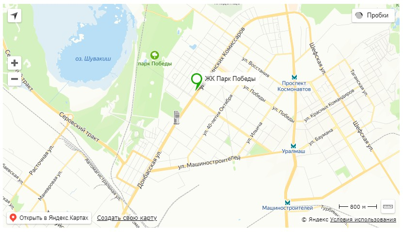 ЖК «Парк Победы» на Уралмаше. Расположение