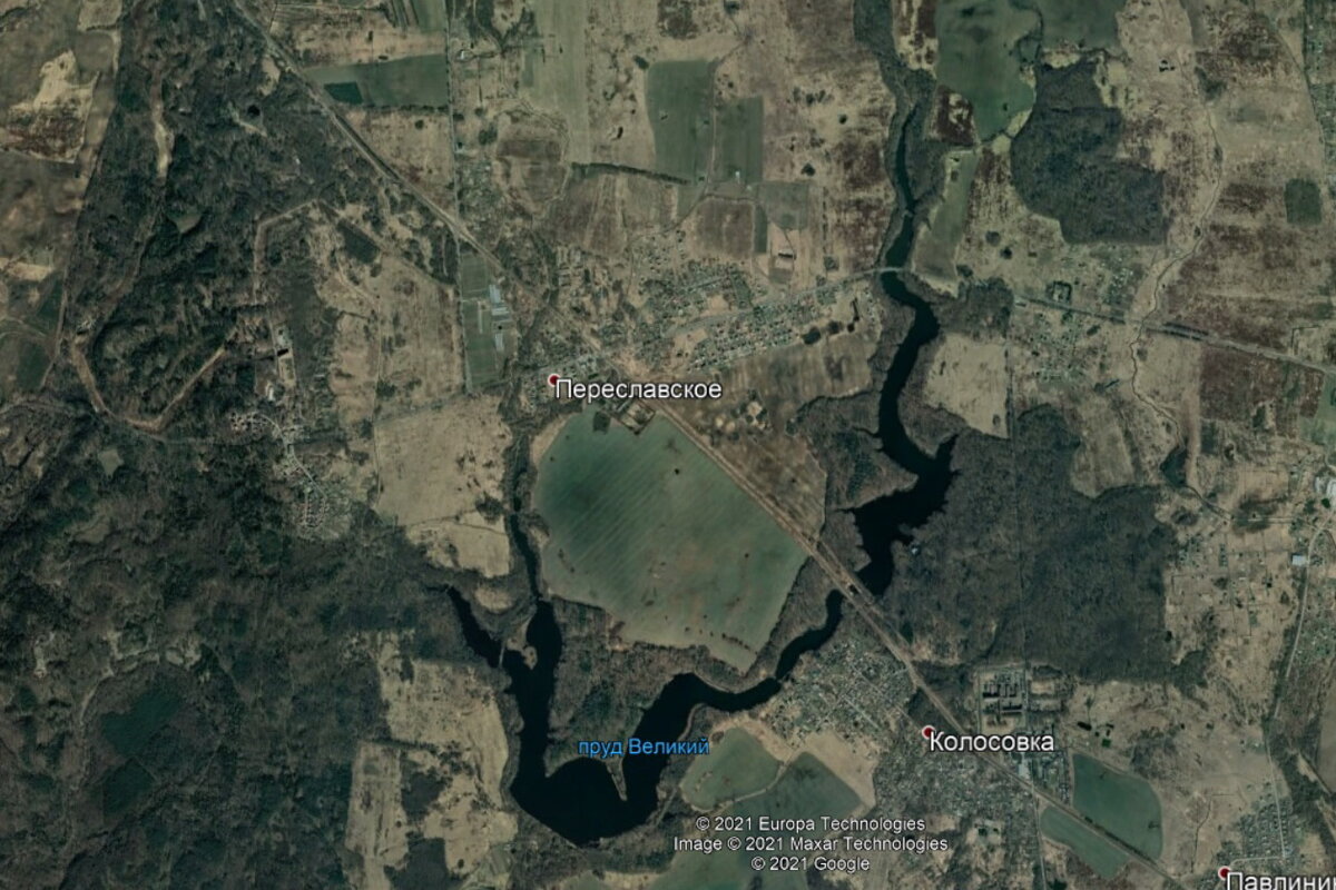 Колосовские озёра на Гугл.Картах