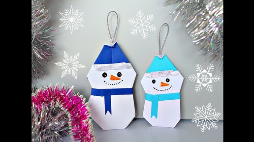 Оригами Снеговик и Олень из бумаги | Новогодняя Игрушка Антистресс | Origami Paper Snowman & Deer