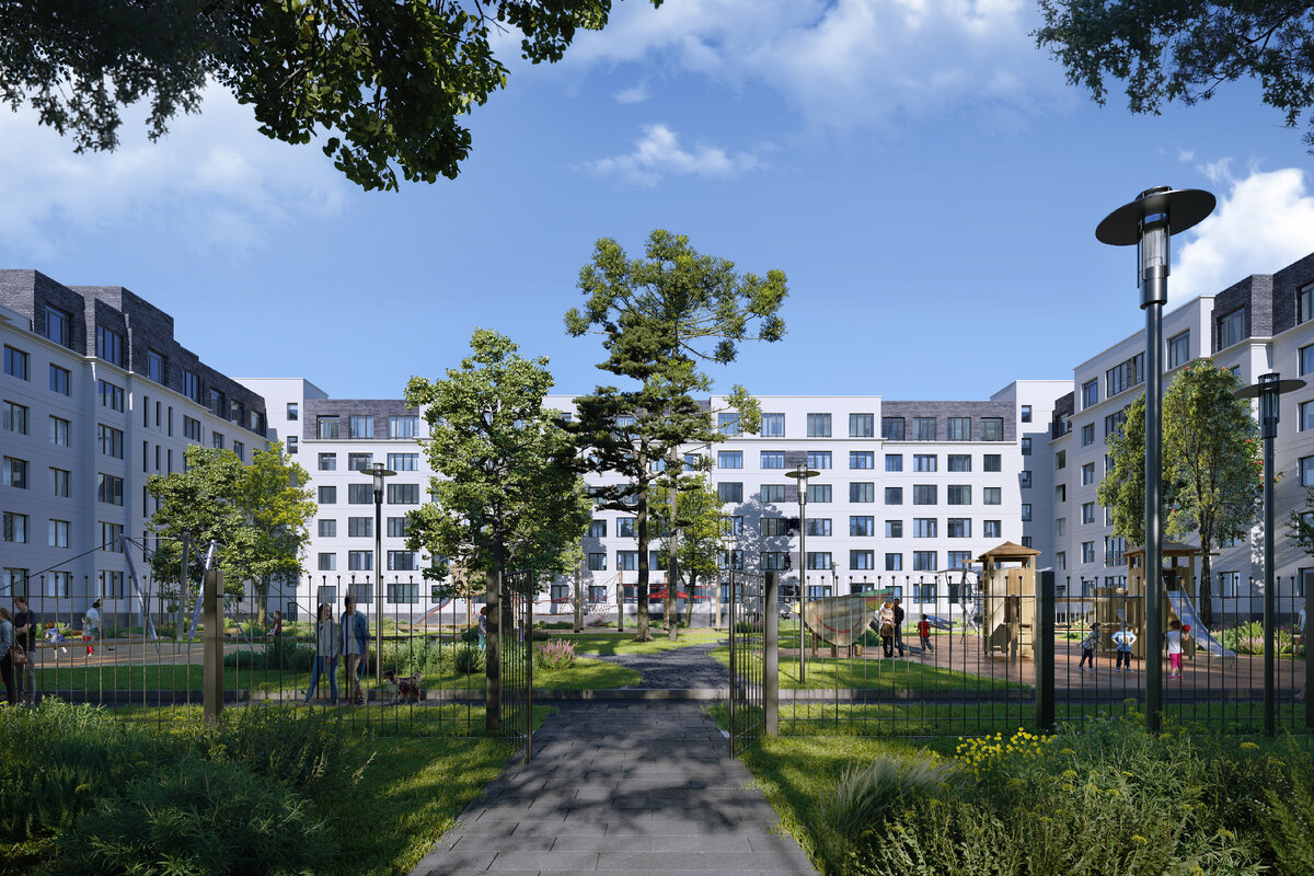 Когда ЖК «8 клёнов» будет готов, дома в нём будут выглядеть вот так...