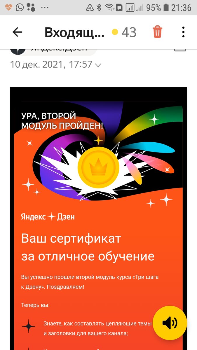 Скриншот сертификата 