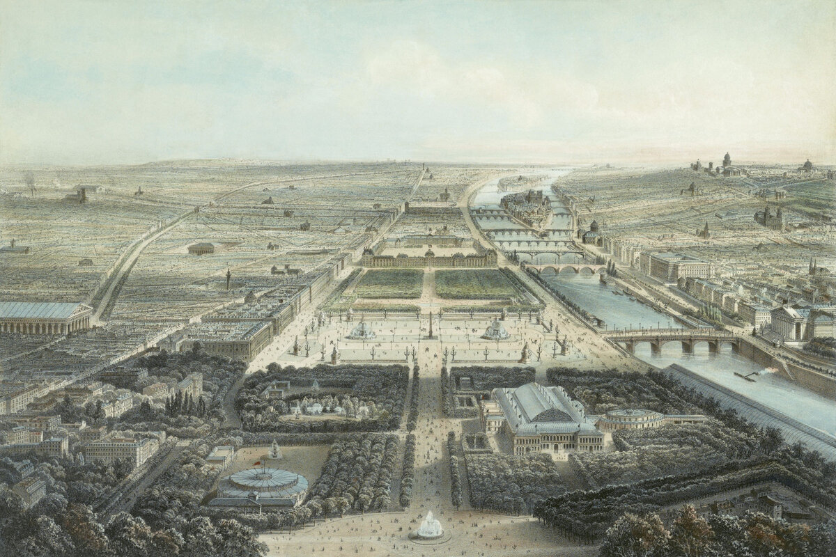 Елисейские поля в 1860 году. Источник: citybreakinfo.com