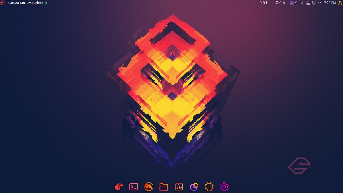 Garuda Linux, внешний вид "из коробки"... весьма специфический.