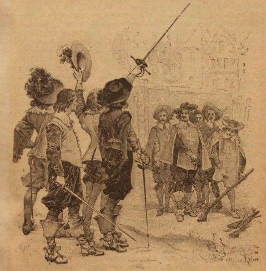 Дюма А. Три мушкетера : роман в 4 ч. / рис. Мориса Лелуара. Ч. 1. 1900.