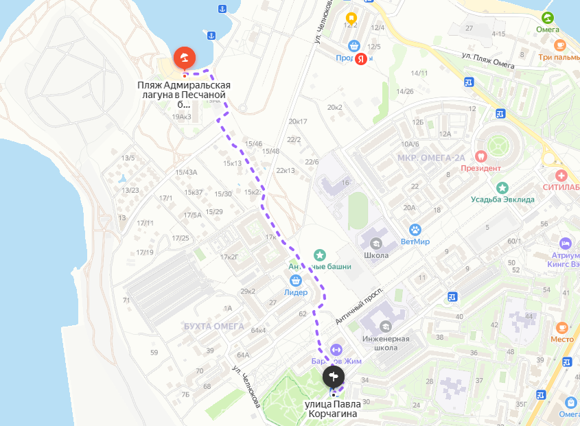 От сквера имени Павла Корчагина