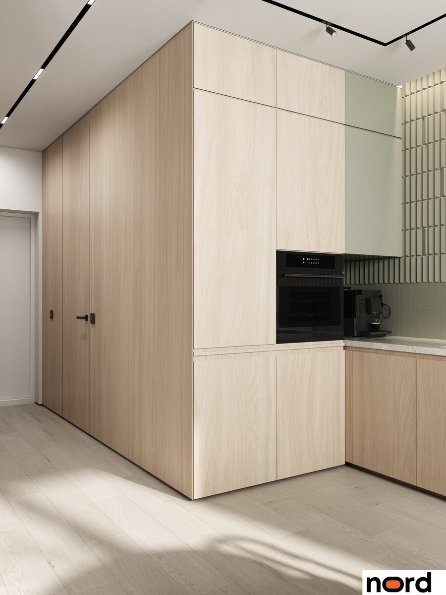 Интерьер квартиры 41 кв. м, где заказчики просили — «зеленые природные ...