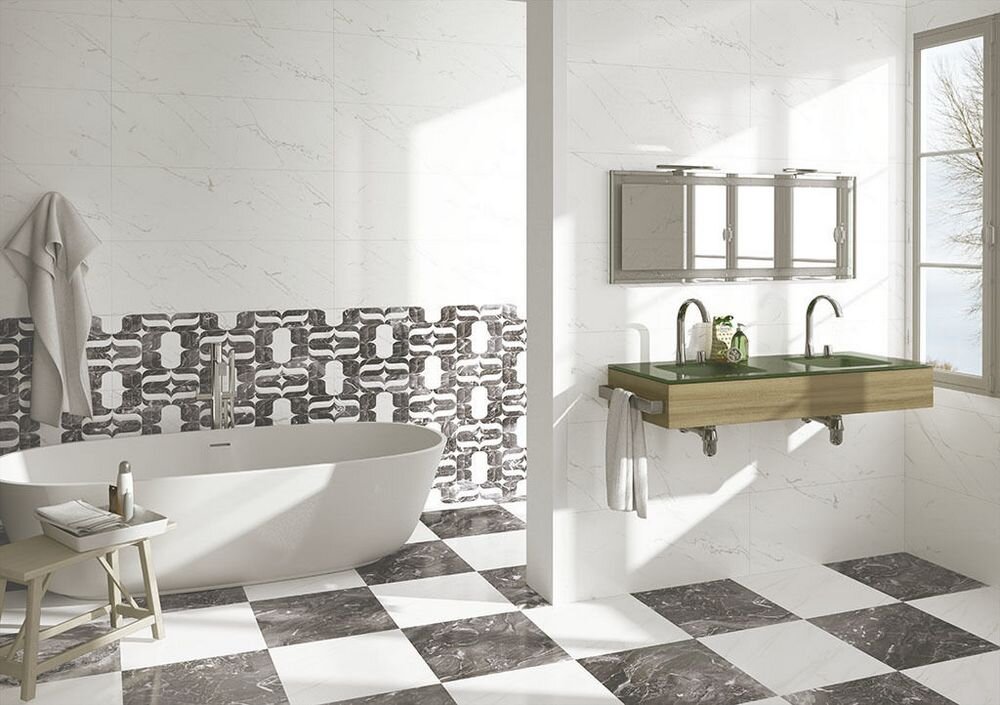 Сложно представить интерьер ванной без керамической плитки.-2