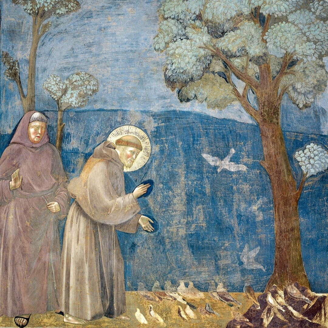 Джотто. Святой Франциск проповедует птицам