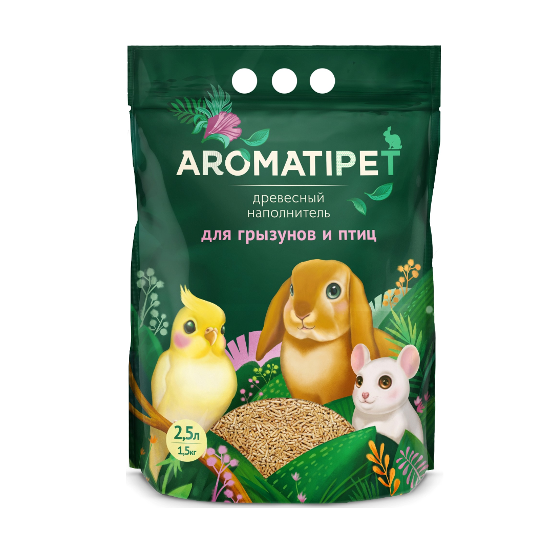 Древесный наполнитель Aromatipet 2,5 л - 86 ₽