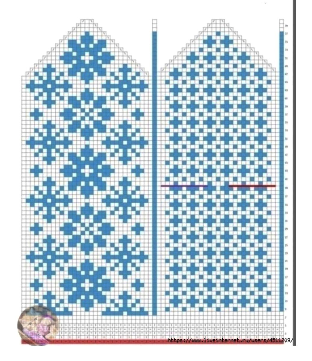 Рисунок на варежки спицами схемы