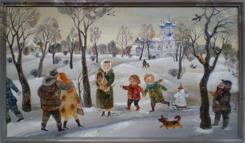 Зима в Коломенском, художник Елена Ревуцкая