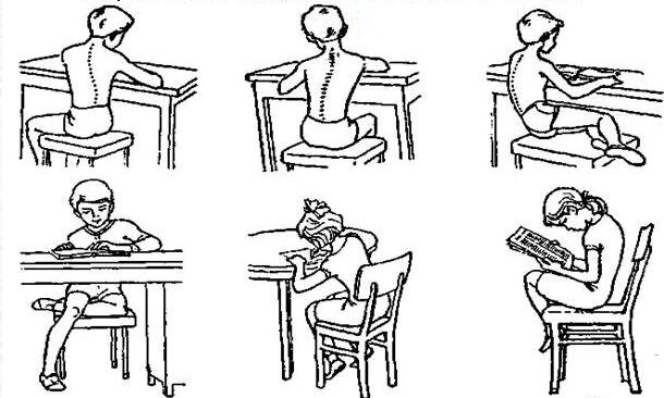 неправильные позы за столом
