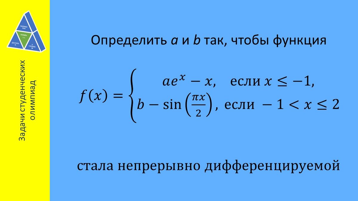 Как кусочно-гладкую функцию превратить в непрерывно дифференцируемую? |  Соловьева Светлана Александровна | Дзен