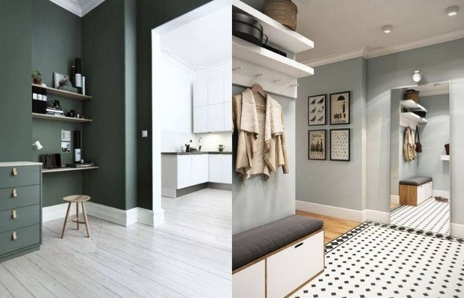 Высокие белые плинтусы в холлах