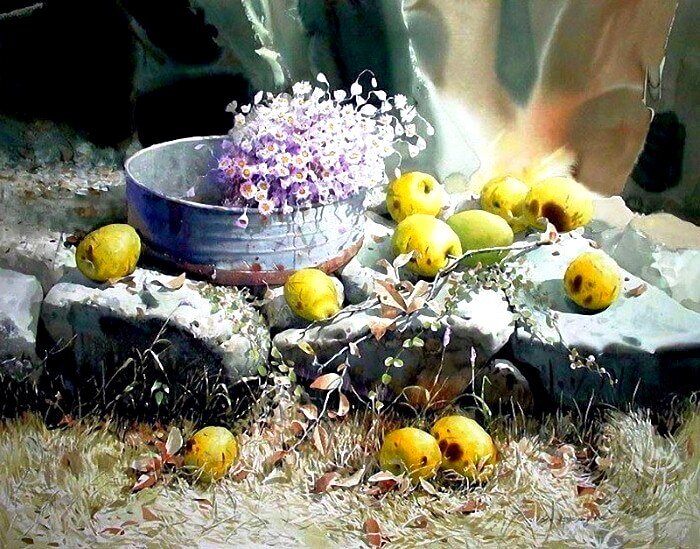 "Натюрморт с яблоками" Шин Чен Сик