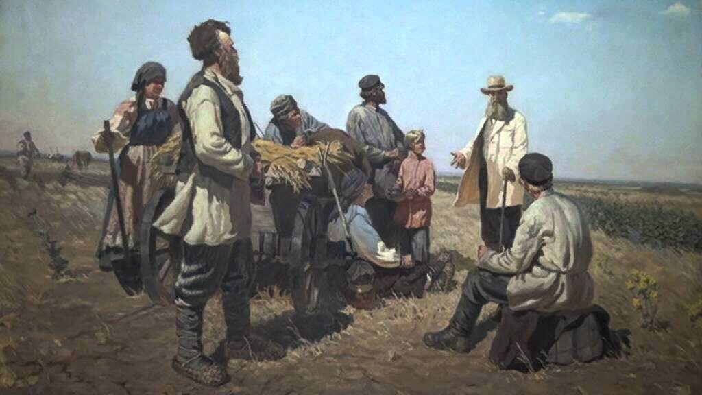 В.В. Докучаев с крестьянами в Каменной степи. Яндекс картинки.
