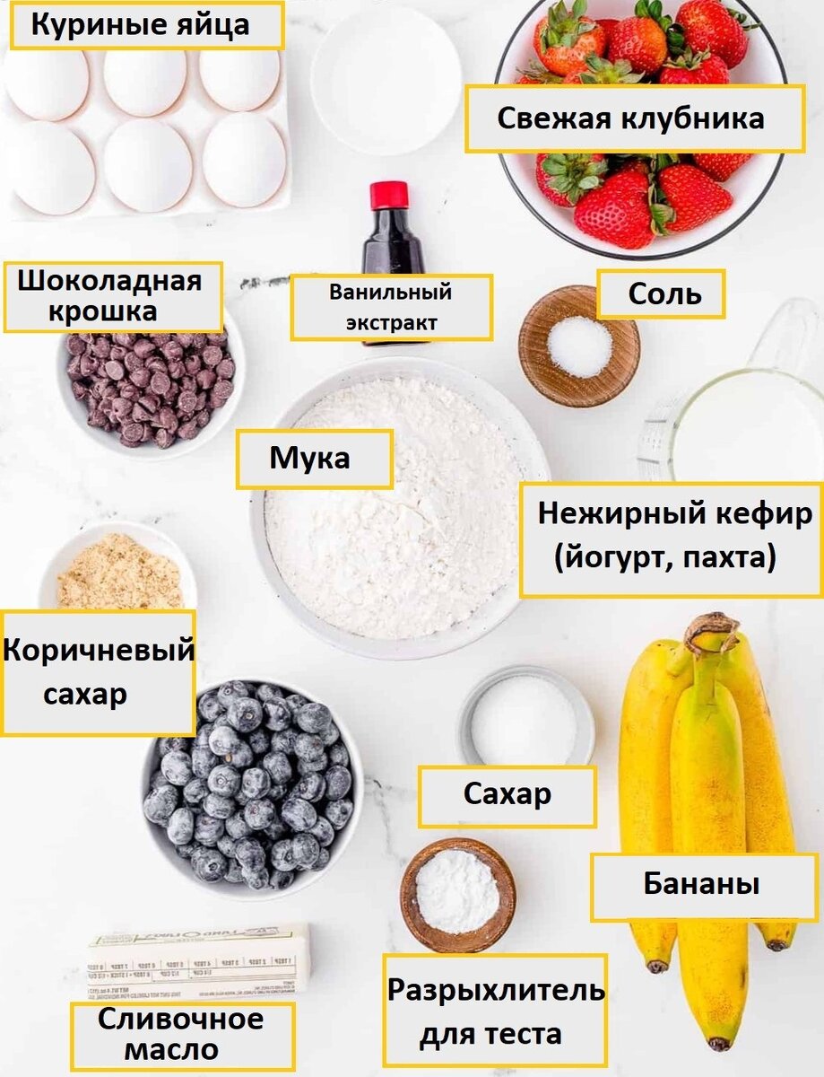 Ингредиенты для приготовления панкейка на противне  