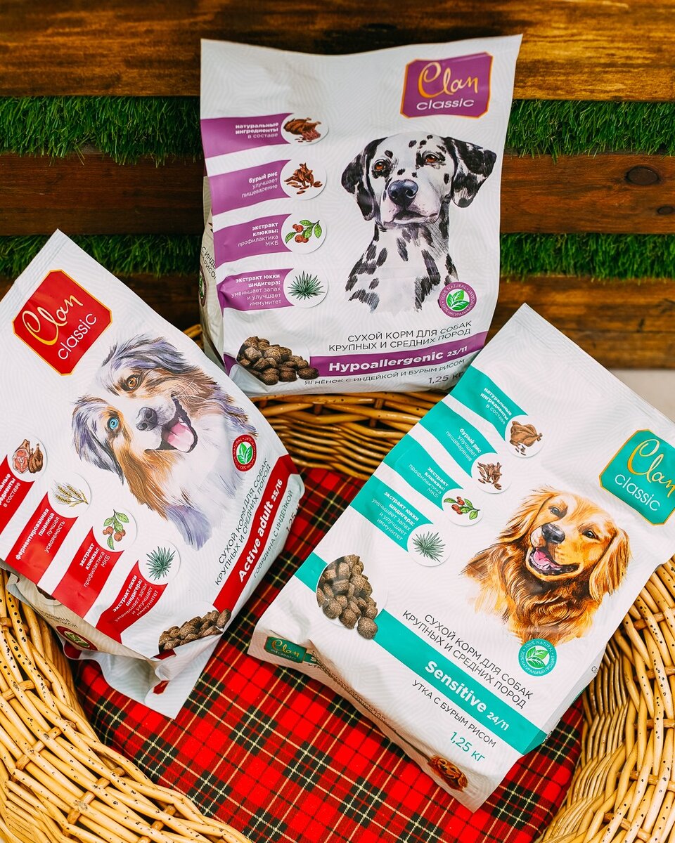 Корм "Clan Classic" для собак.
