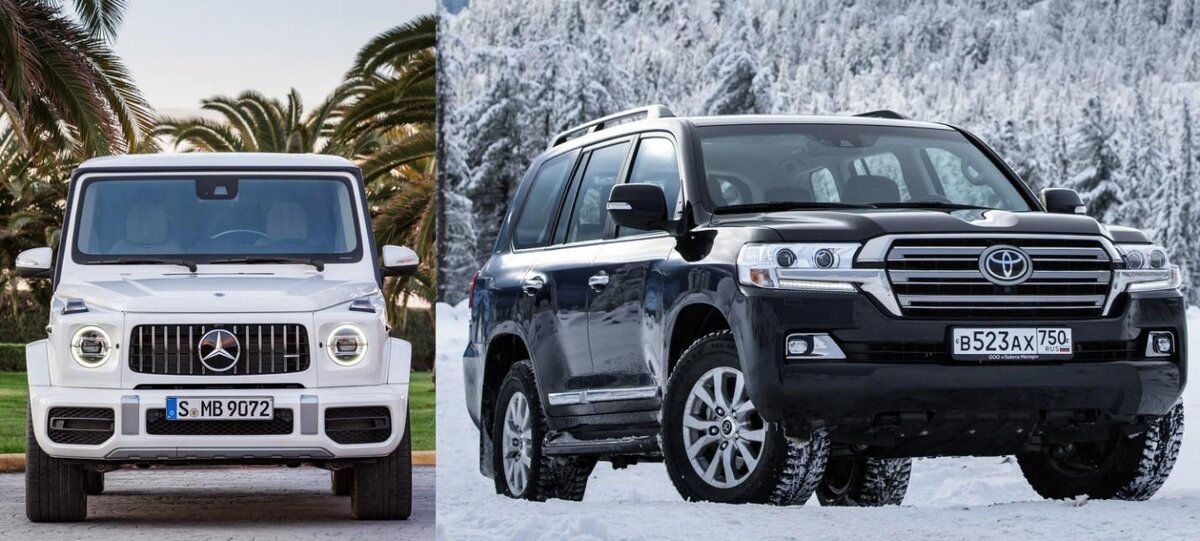 Вспомним оригиналы: Mercedes-Benz G-Class третьего поколения и последняя генерация Toyota Land Cruiser J200