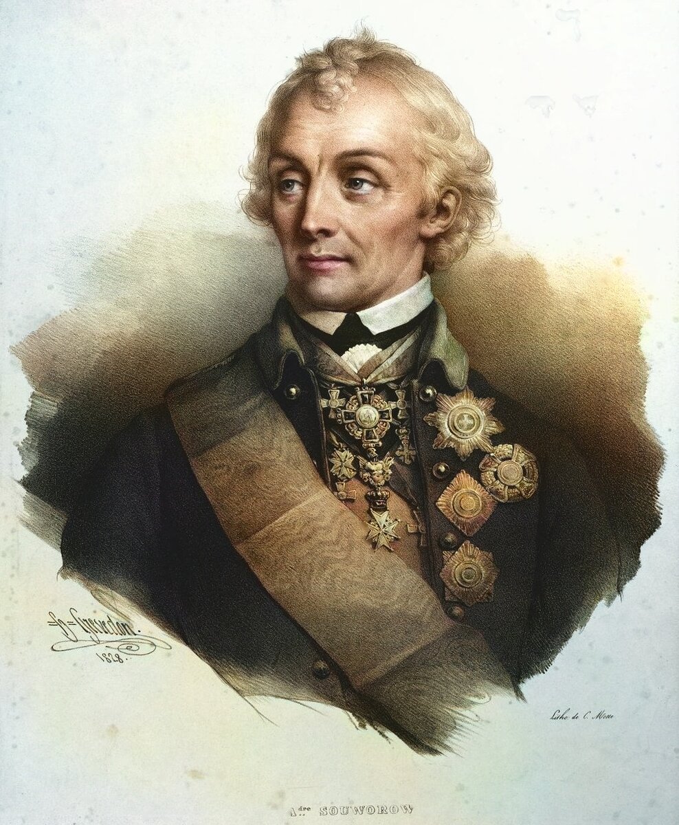 Полководец А. В. Суворов. Литография 1828 г. Общественное достояние