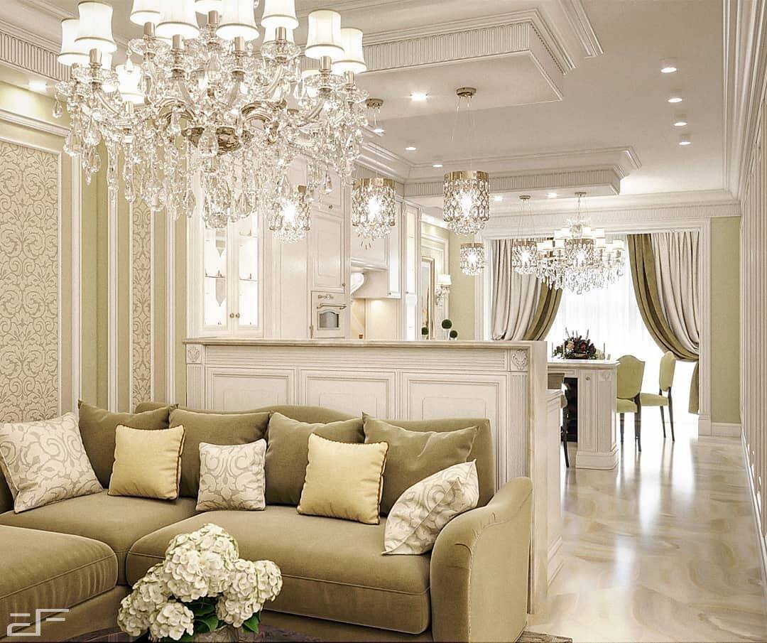 Оливковые оттенки в классическом интерьере. | 2FDesign | Анастасия ...