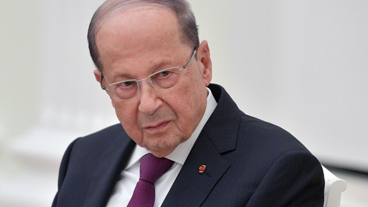    Президент Ливана Мишель Аун во время встречи с президентом РФ Владимиром Путиным© РИА Новости / Алексей Дружинин