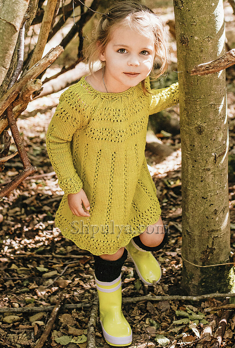 Платье горчичного цвета для девочки