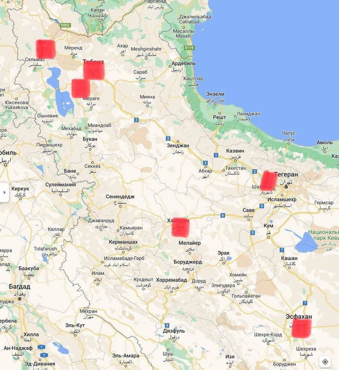 Карта ирана и израиля